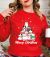 Merry Catmas Christmas Snow & Tree Sweatshirt – Funny Family Holiday Jumper, Meowy Christmas Pullover for Cat Lovers-Red-Adult: Small-Heather Grey-Adult: Small